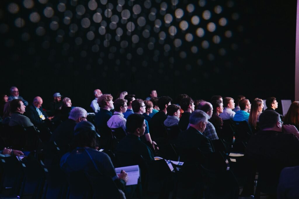 People attending a community summit